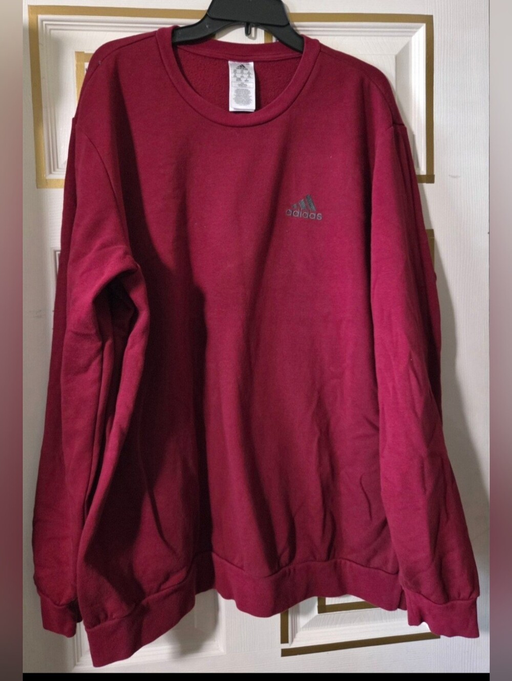 adidas Men's Burgundy Crewneck Sweatshirt